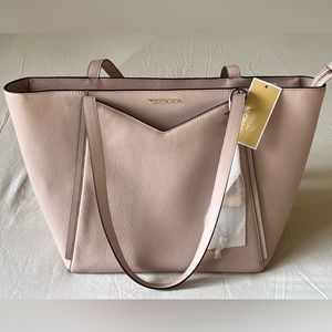 New Michael Kors whitney large soft pink leather tote